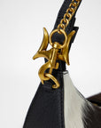 LW Hobo Medium Purse In Black & White Cowhide