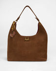 Heart Shape Keychain In Hand Finished Embossed Leather - Brown
