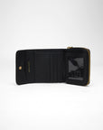 Sophia Card Holder In Black & White Cowhide