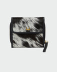 Sophia Card Holder In Black & White Cowhide