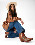 Loyal West X Myra Handtooled Booties - Turquoise