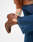 Loyal West X Myra Handtooled Booties - Turquoise
