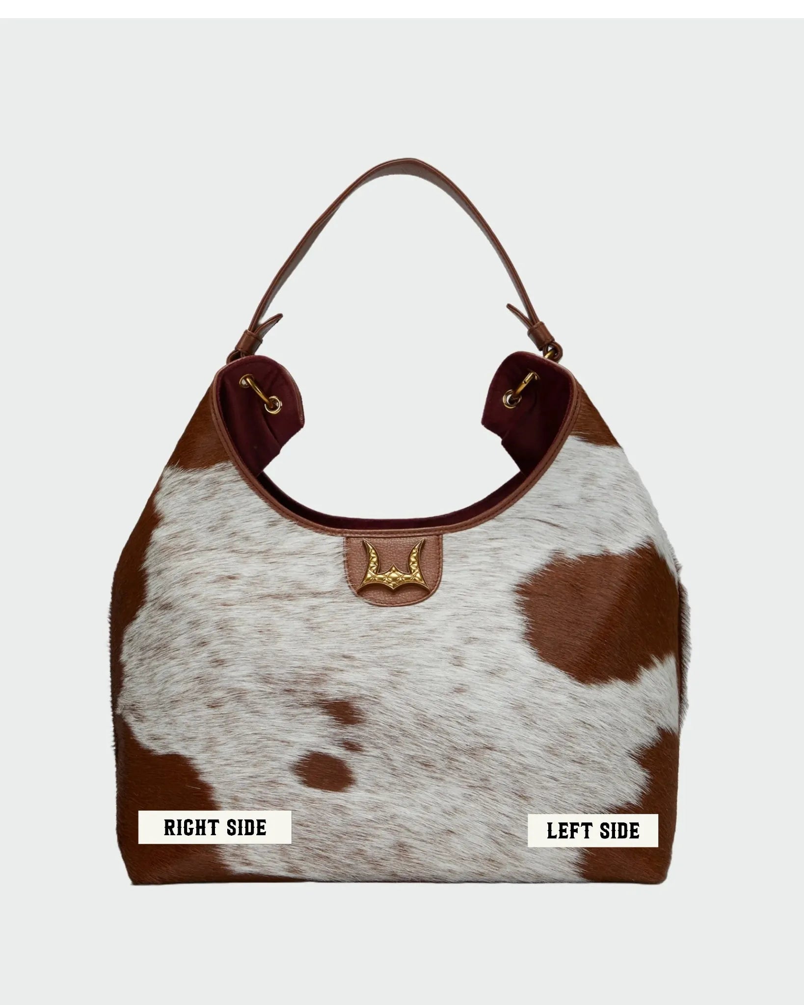 LW Large Purse - In Brown & White Cowhide & Calfskin