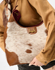 LW Large Purse - In Brown & White Cowhide & Calfskin