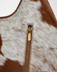 LW Large Purse - In Brown & White Cowhide & Calfskin