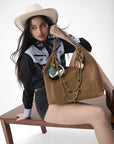 LW Large Purse - In Suede Leather