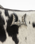 Dannia Medium Purse In Black & White Cowhide