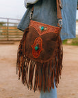 Mojave Tassle Bag In Brunette Leather