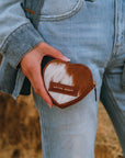 Cupid Coin Pouch In Brown & White Cowhide