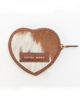 Cupid Coin Pouch In Brown & White Cowhide
