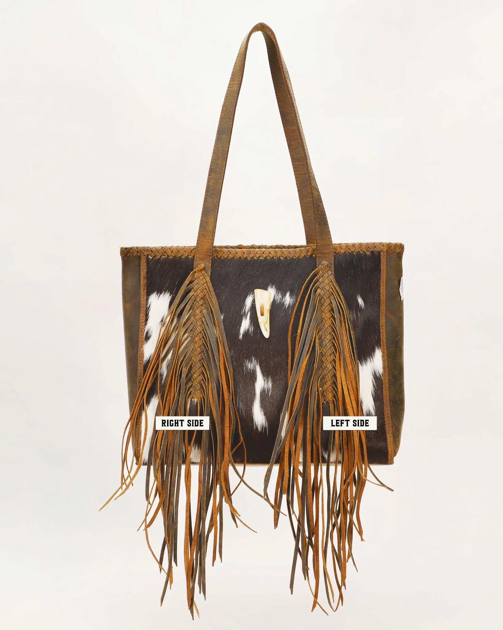 Hide And Fringe Medium Cowhide Purse