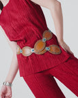 Alta Buena Leather Belt In Calfskin-Brown