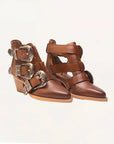 Rodeo Ankle Bootie In Calfskin - Bone & Saddle