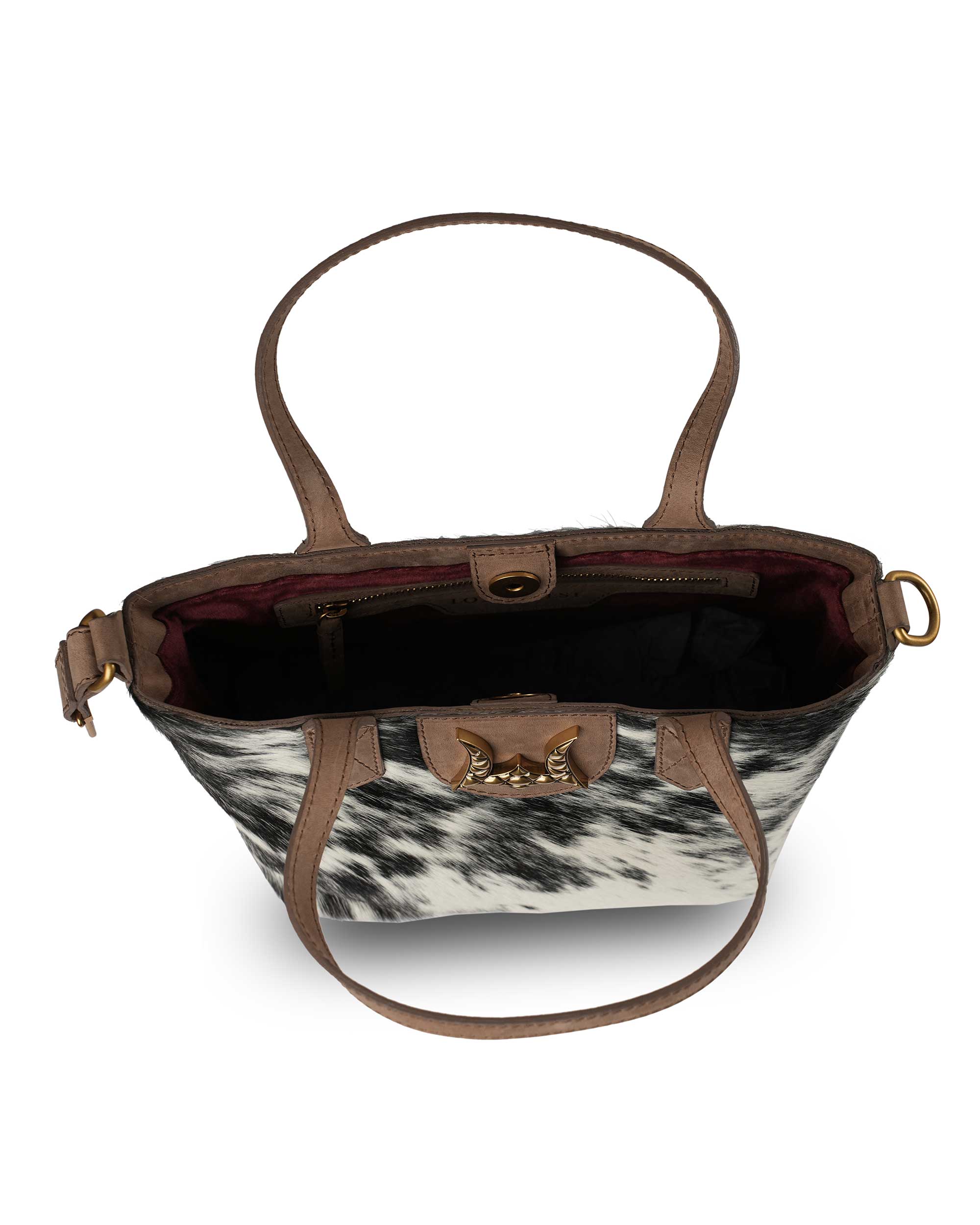 Dakota Medium CrossBody - Black &amp; White Cowhide