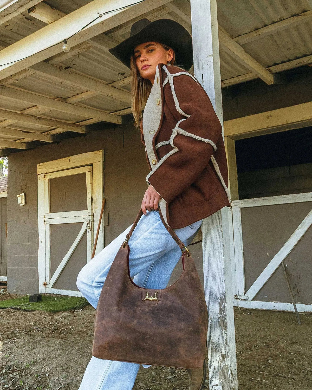 Lw Large Purse In Brunette Leather