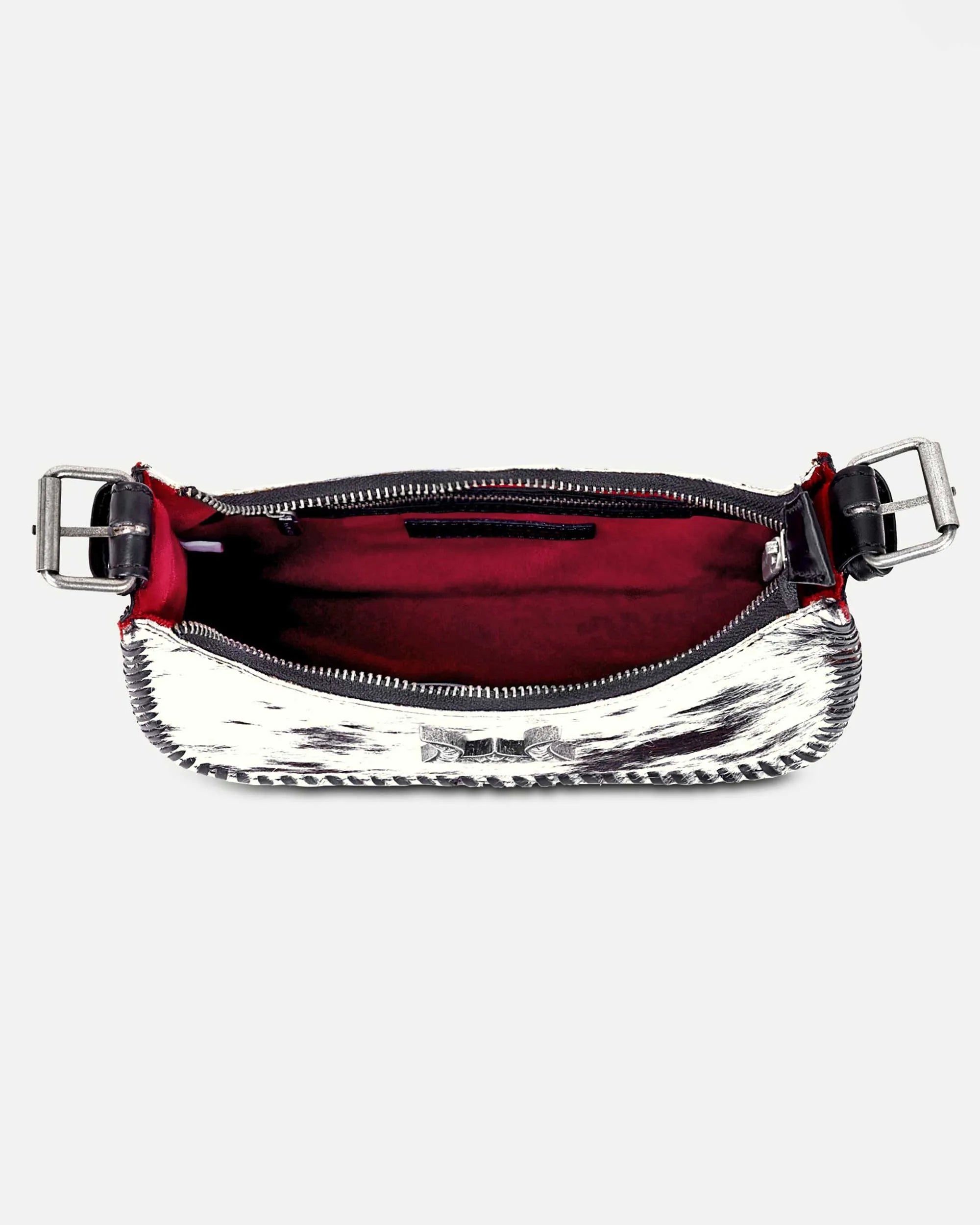 Dannia Medium Purse In Black &amp; White Cowhide