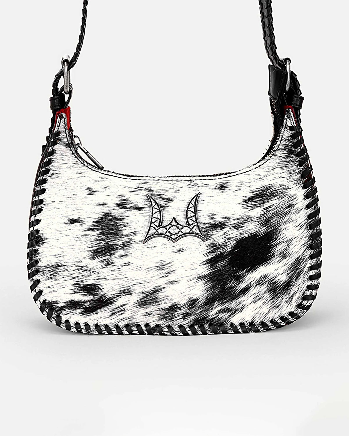 Dannia Medium Purse In Black &amp; White Cowhide