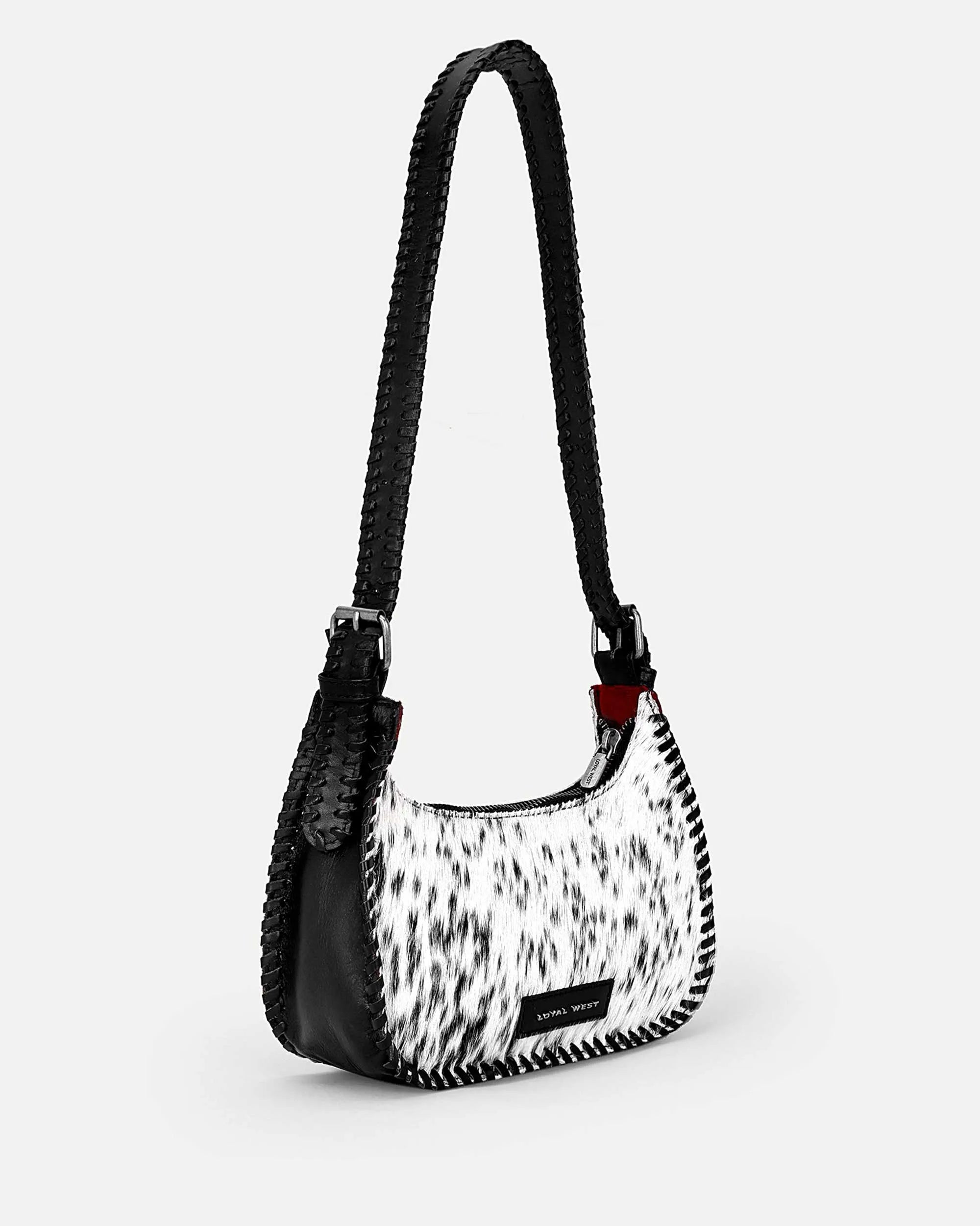 Dannia Medium Purse In Black &amp; White Cowhide