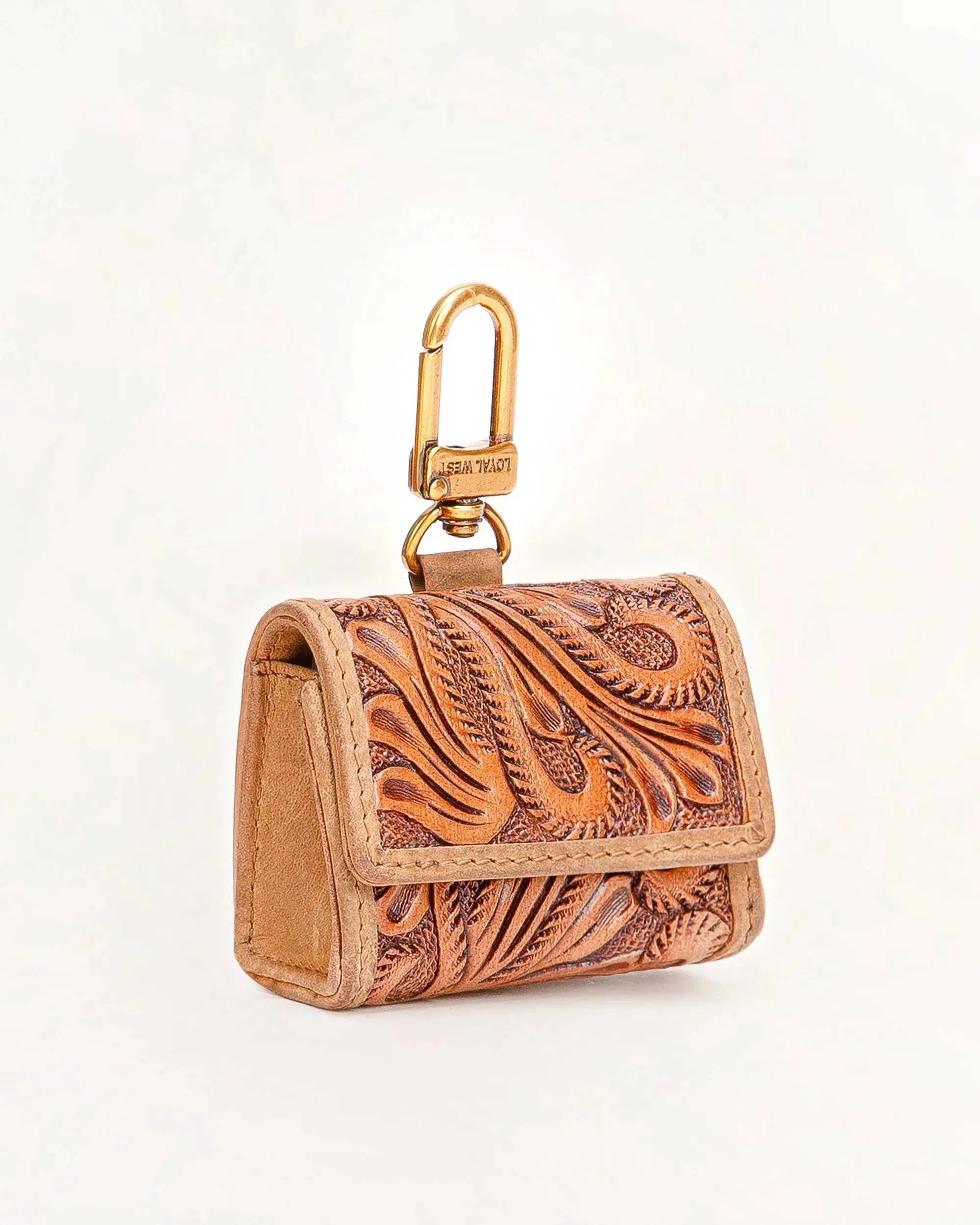 Handtooled Leather Gloriana Clip-On Bag Charm