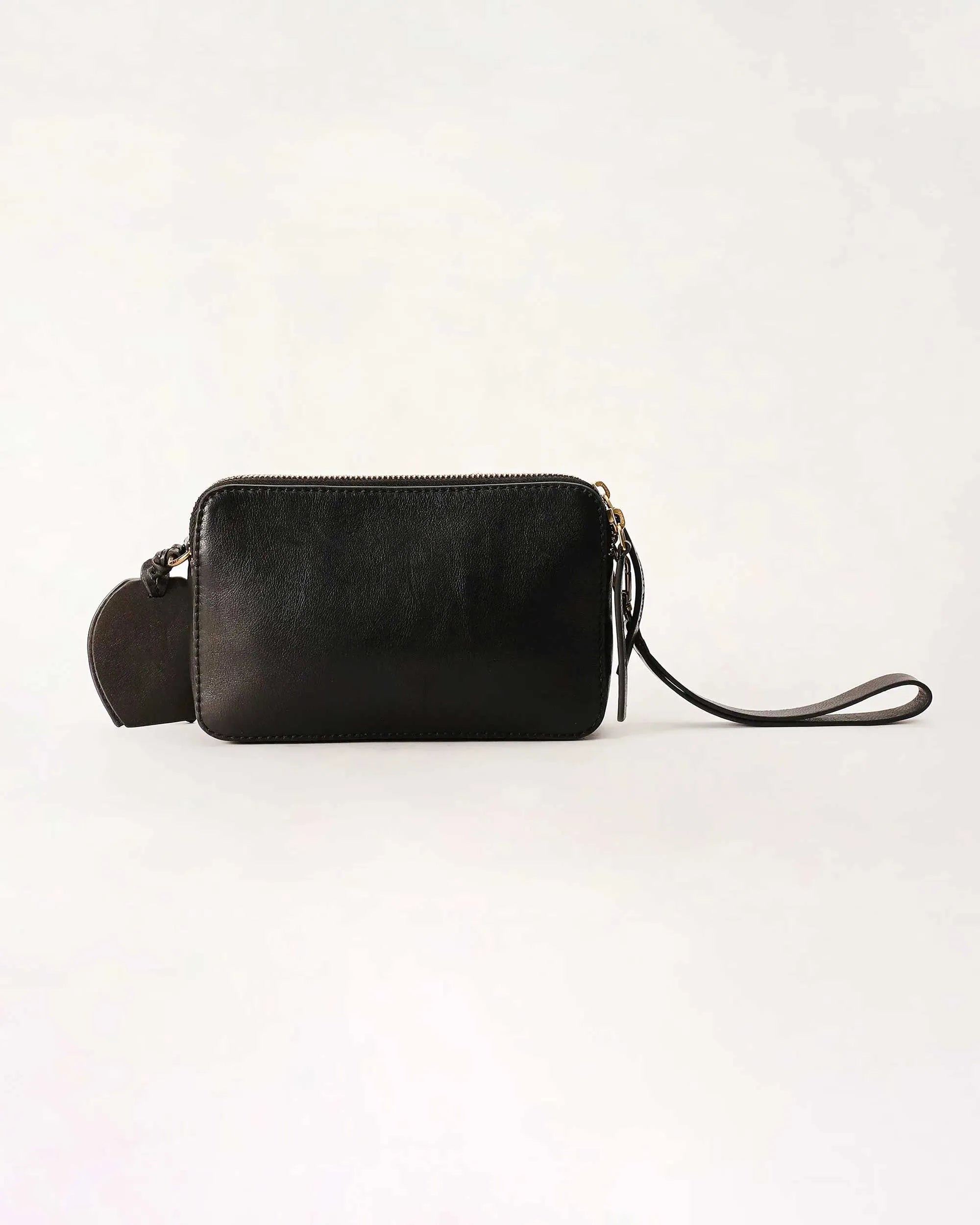 Shell Mini Purse in Black Floral Leather