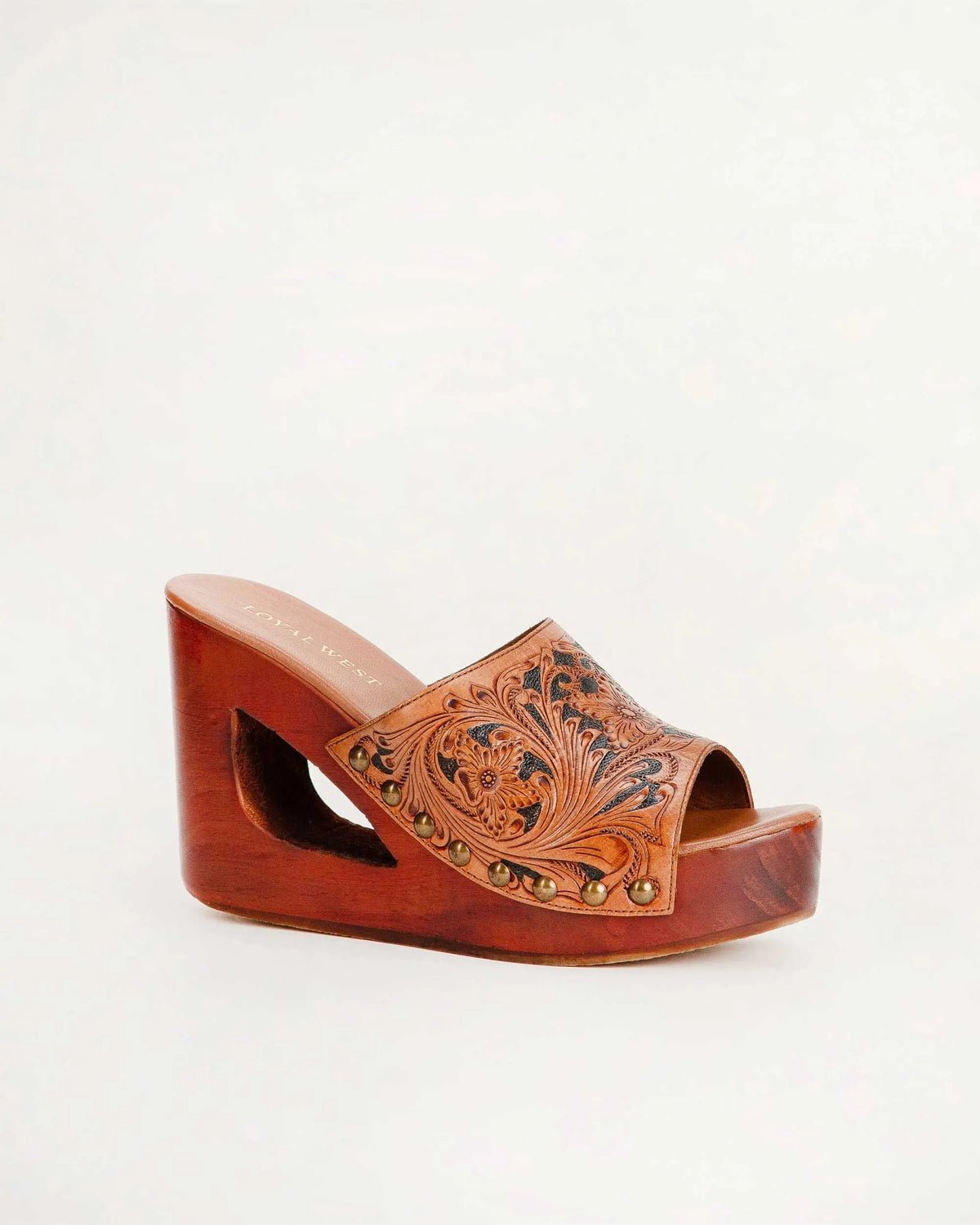 Desert Wanderer Sandals - Dark Brown Handtooled Leather