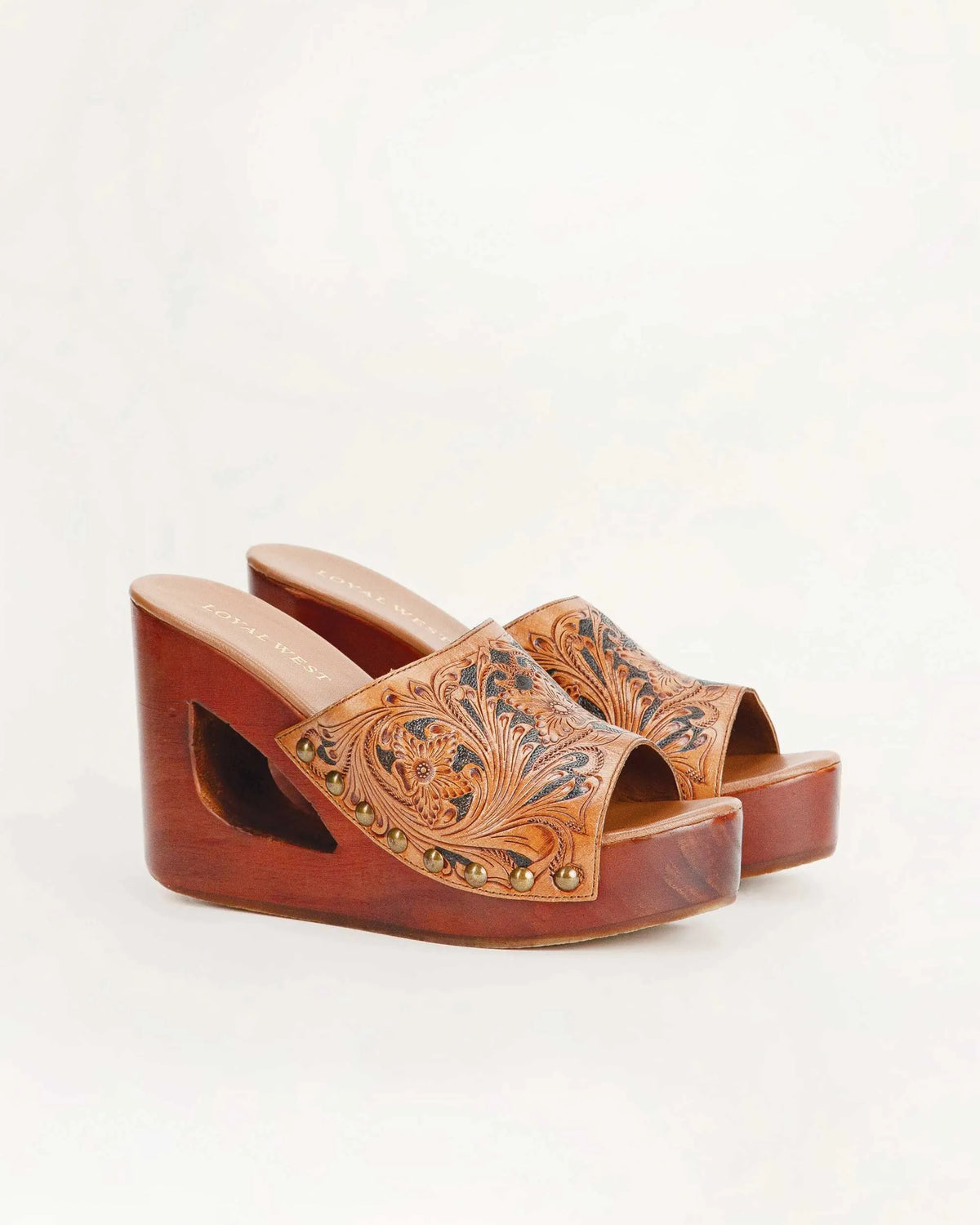 Desert Wanderer Sandals - Dark Brown Handtooled Leather