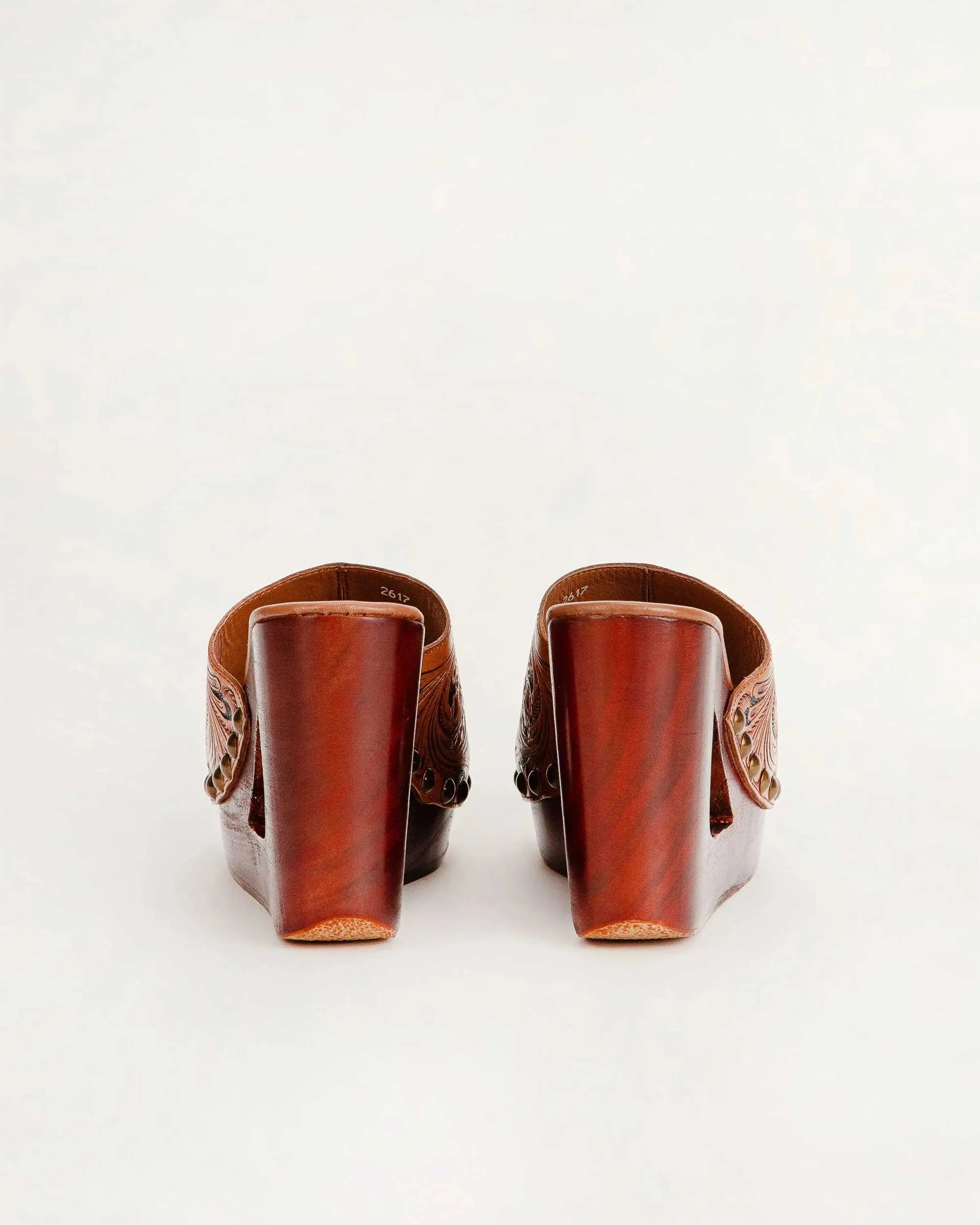 Desert Wanderer Sandals - Dark Brown Handtooled Leather
