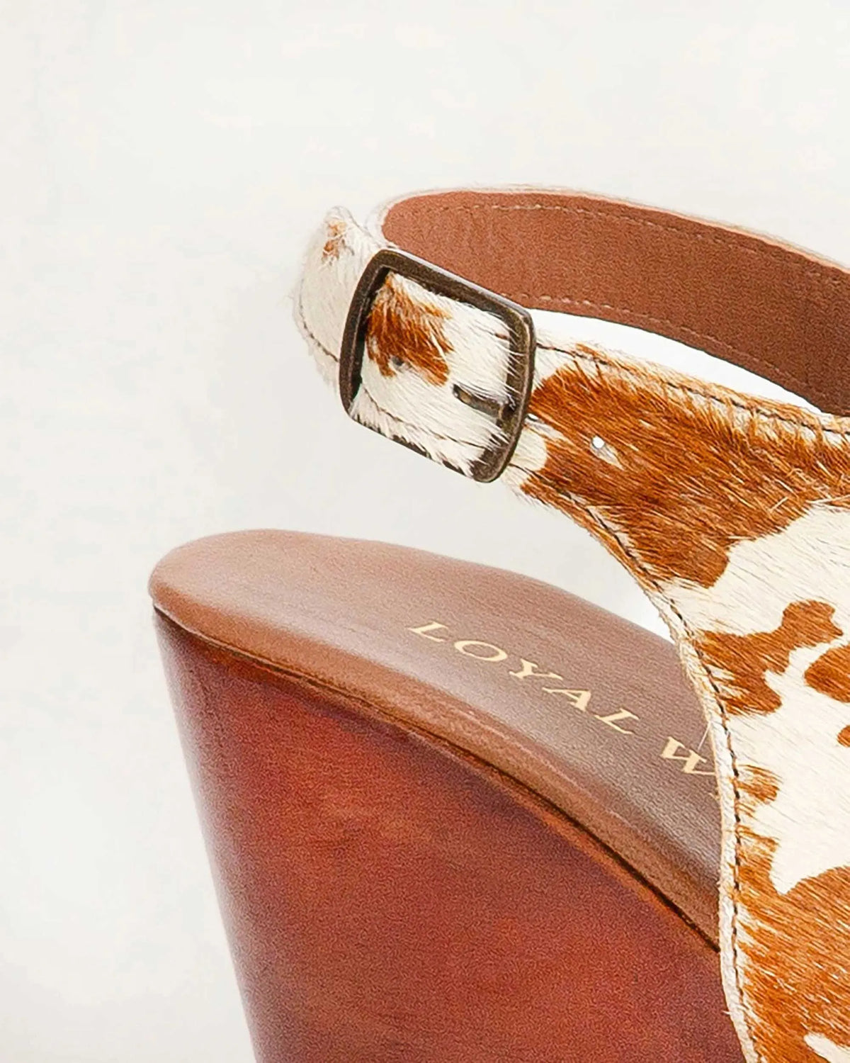 Amelia Sandals Brown And White Cowhide