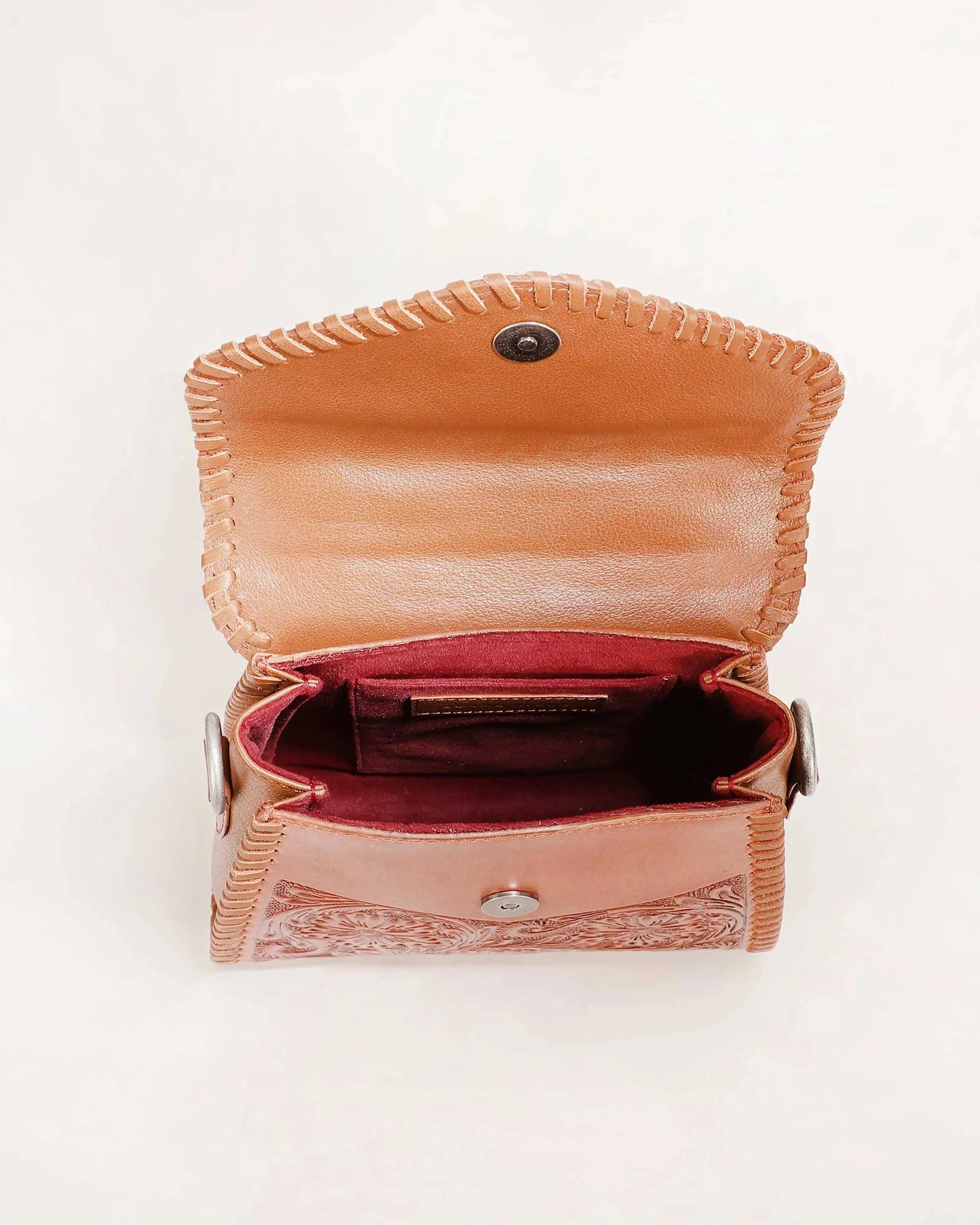 Leon Mini Handle Purse - Brown