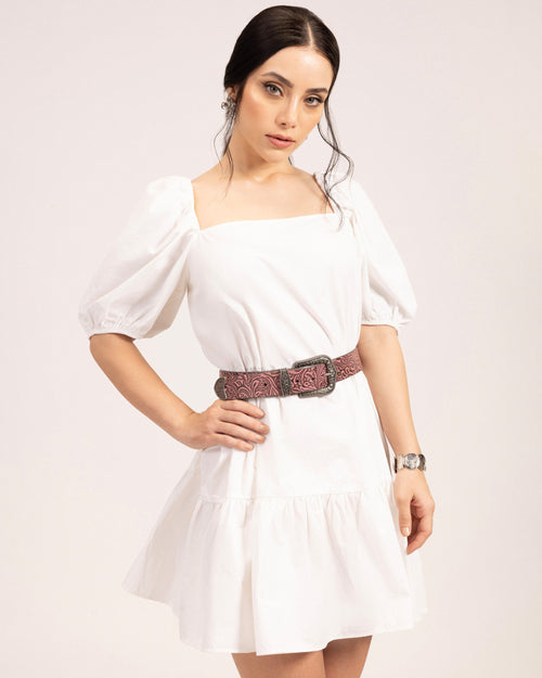 Sophia Belt-Pink Floral Leather
