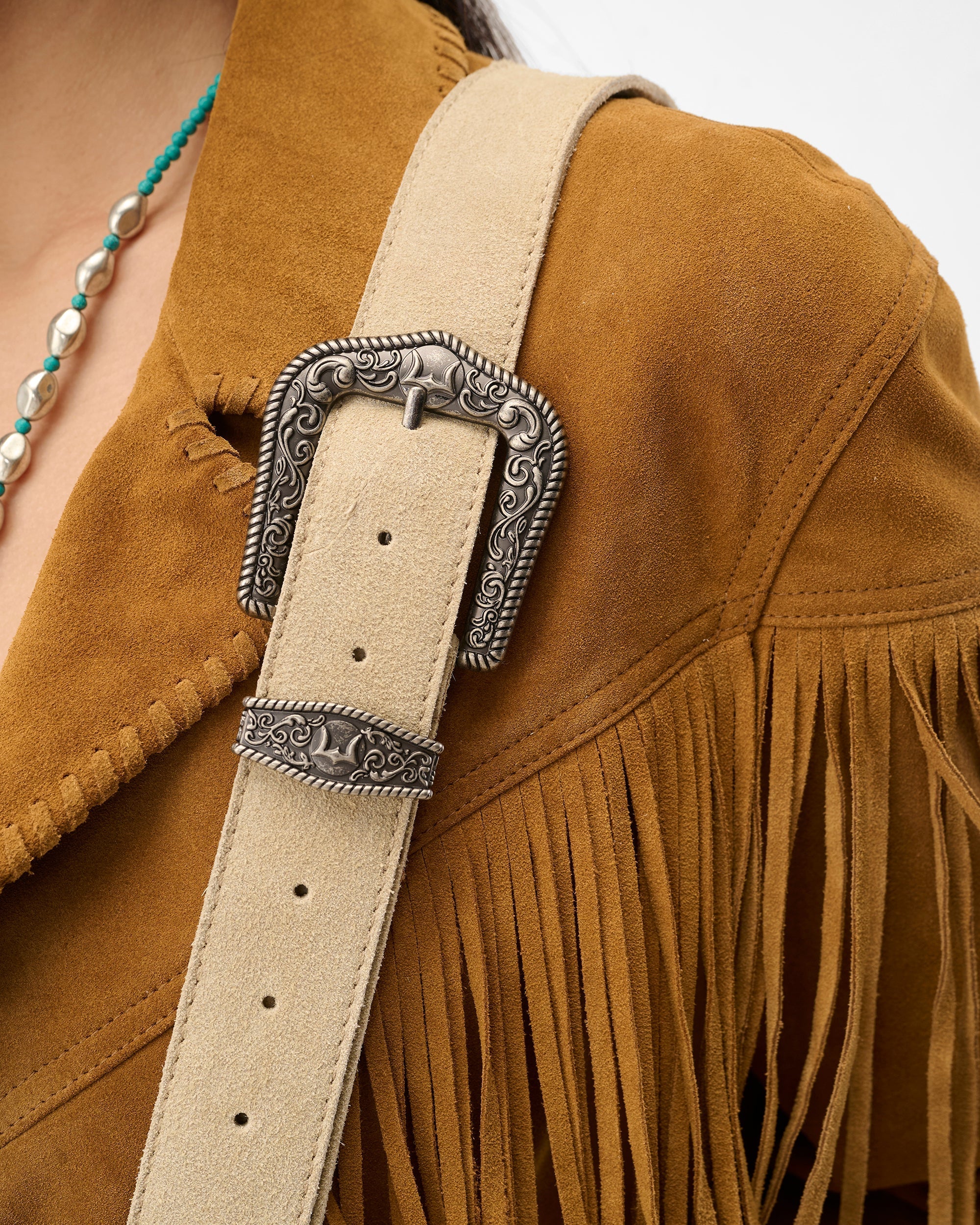 Sedona Tassle Bag In Suede Leather