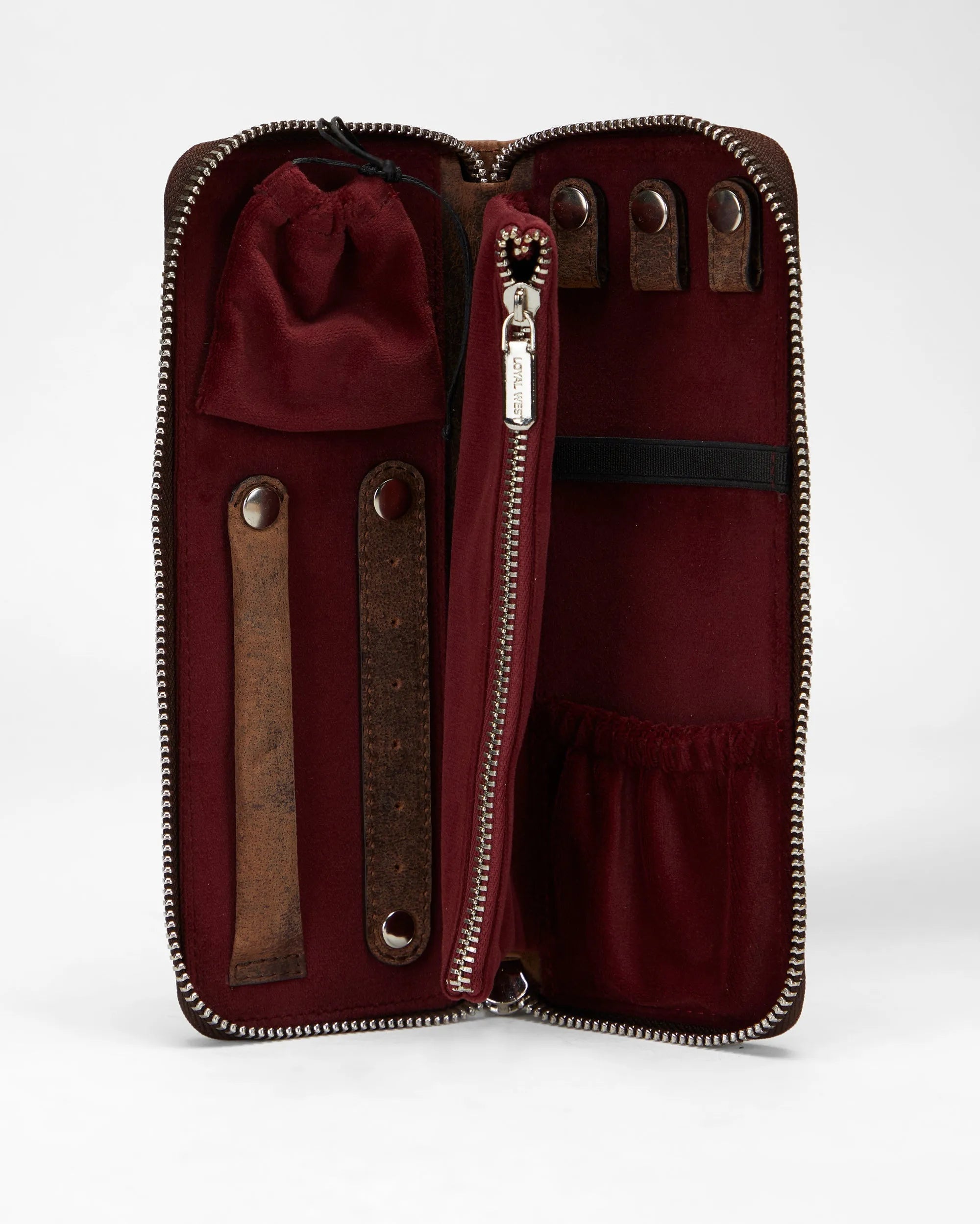 Ranch Road Jewelery Case In Brown &amp; White Cowhide