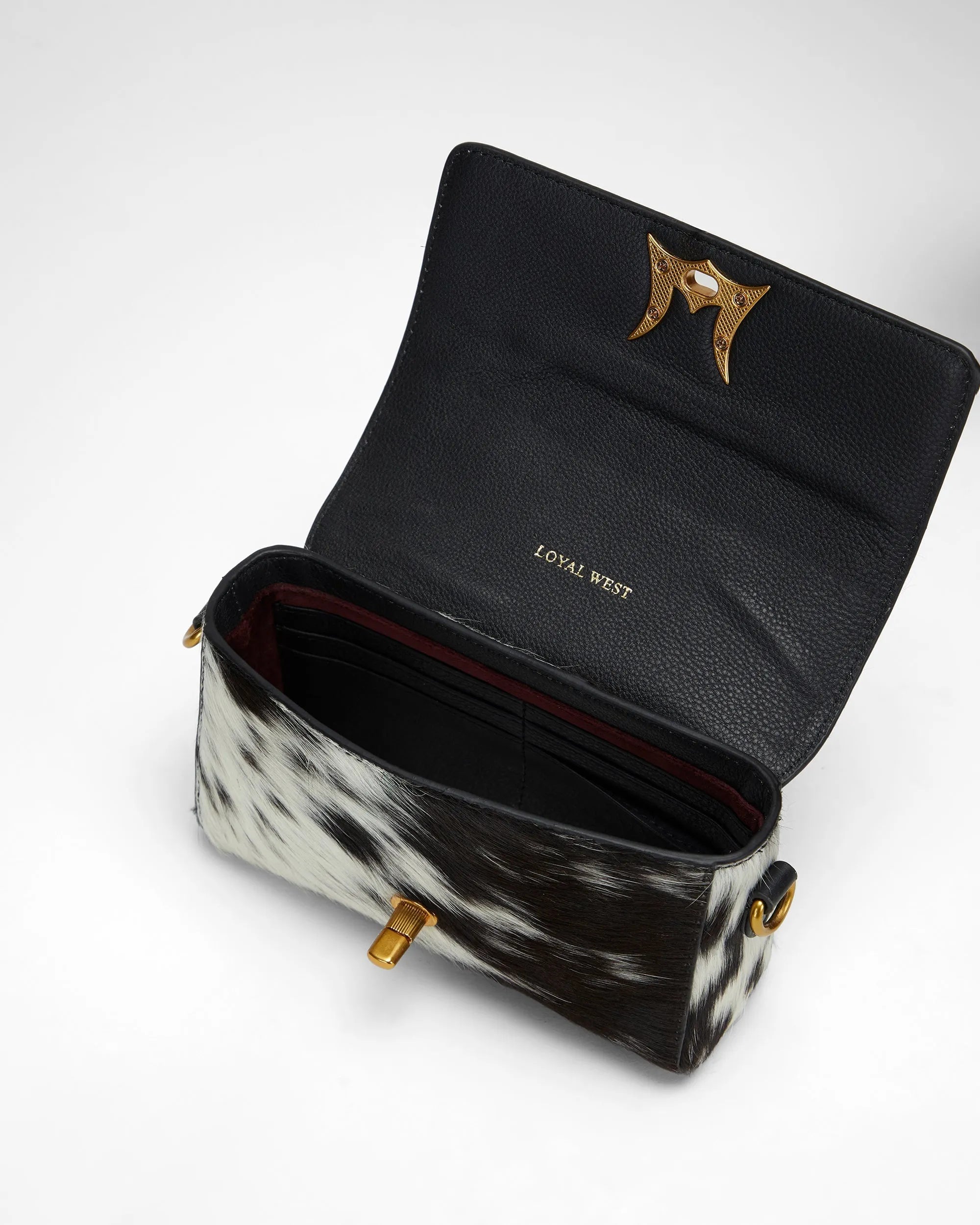 Savi Mini Bag In Black &amp; White Cowhide