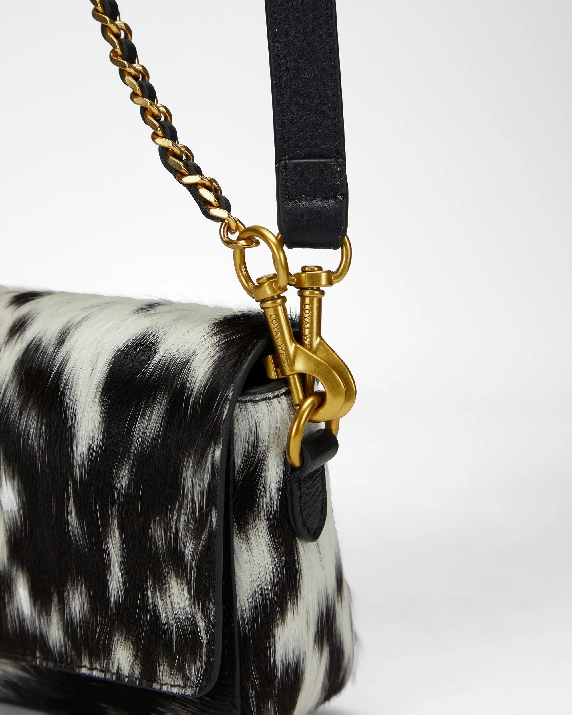 Savi Mini Bag In Black &amp; White Cowhide