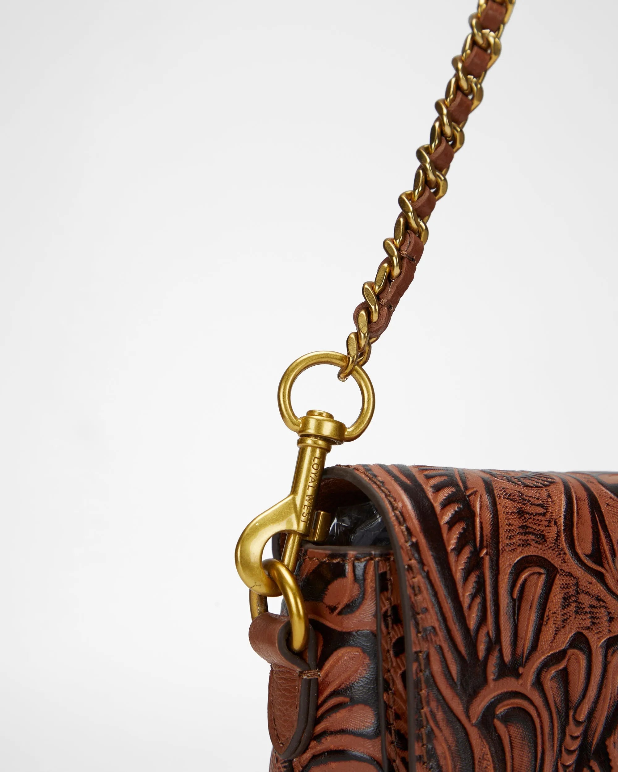 Savi Mini Bag In  Hand Finished Embossed Leather - Brown