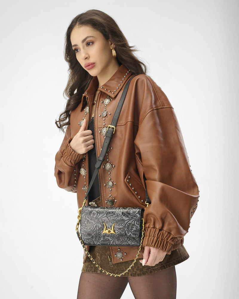 Savi Mini Bag In  Calf Leather - Black