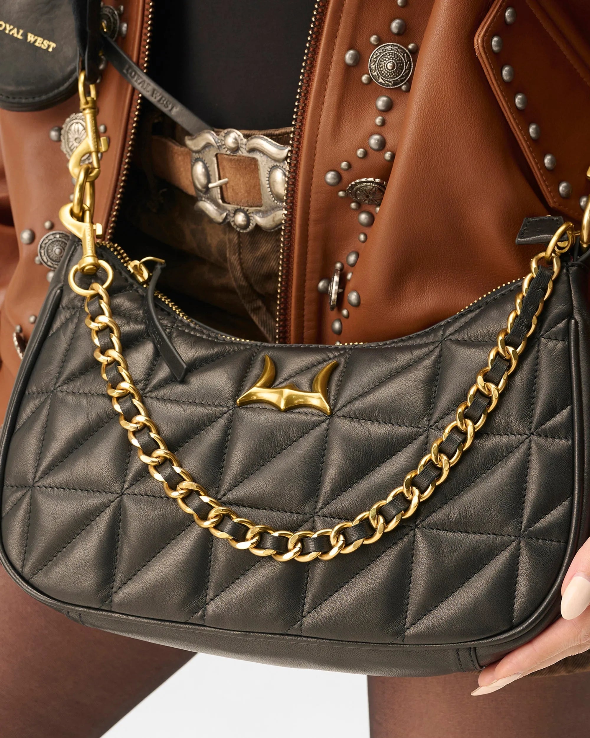 Joe Quilted Nappa Leather Bag-Black
