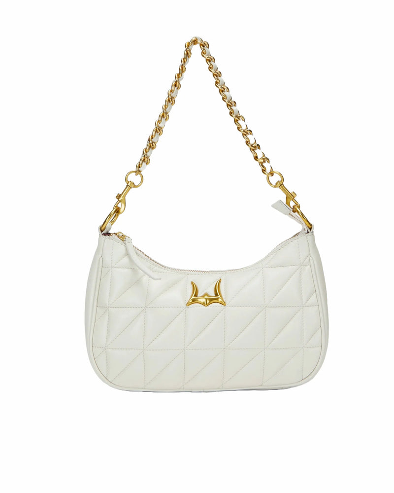 Joe Quilted Nappa Leather Bag-White