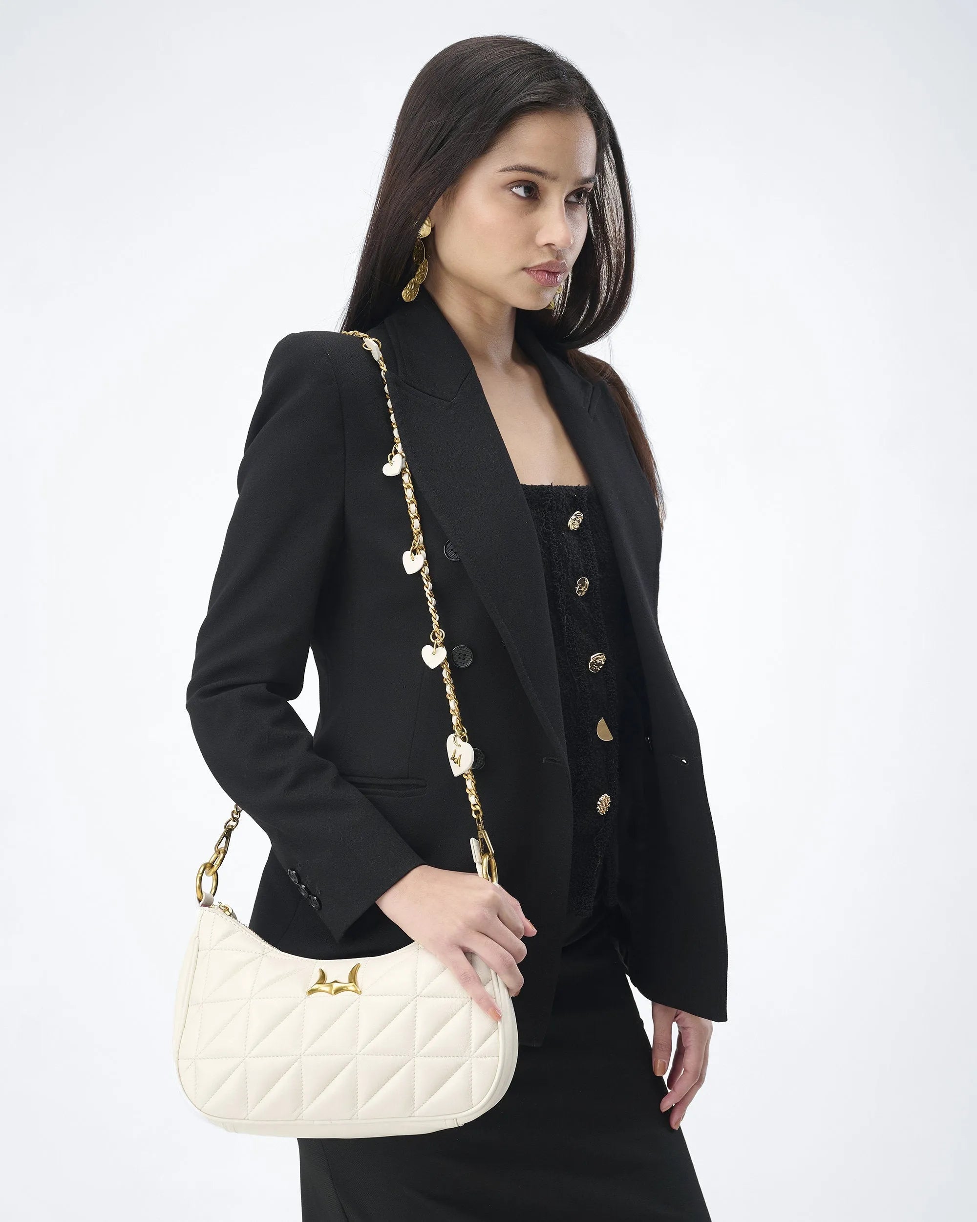 Joe Quilted Nappa Leather Bag-White