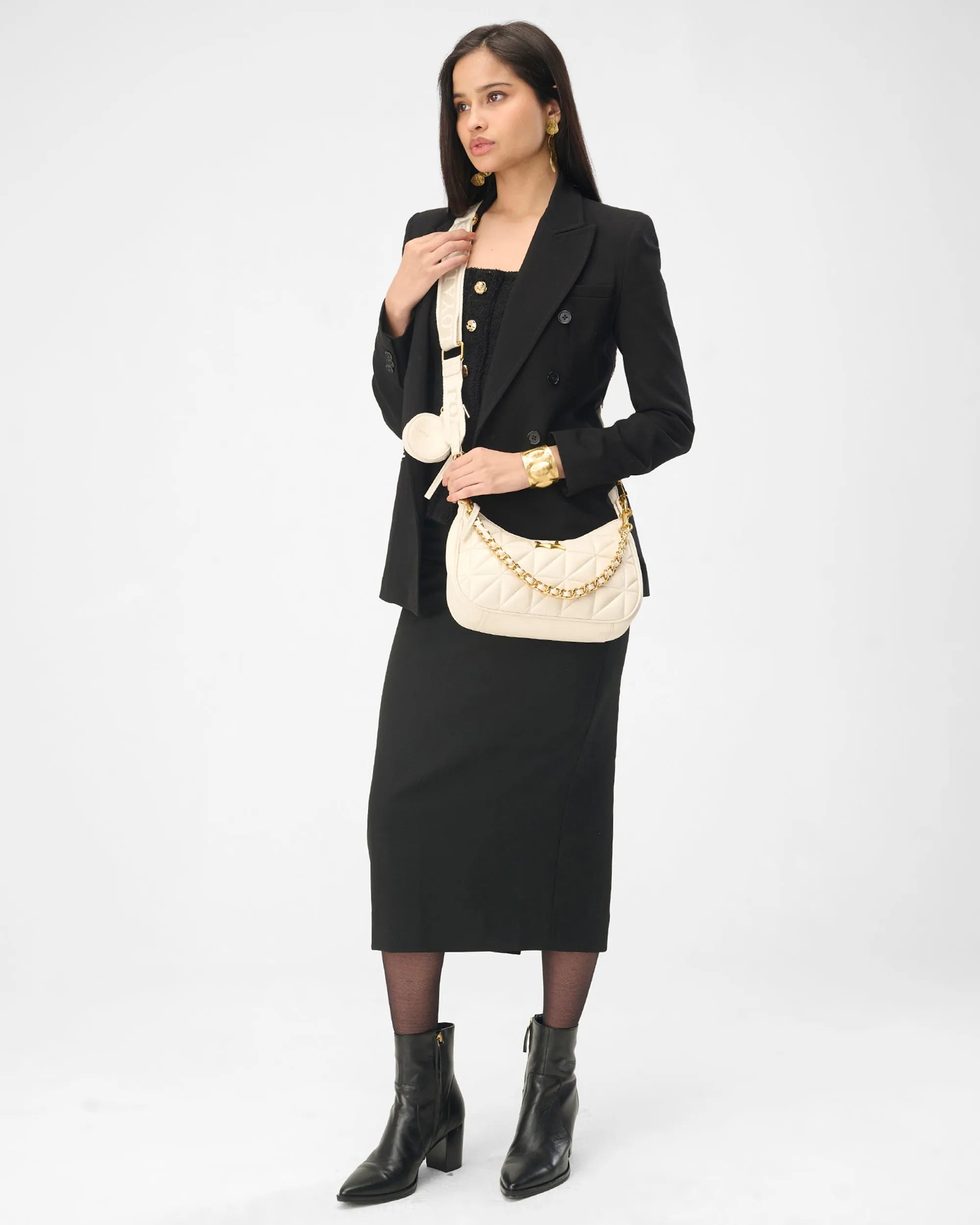 Joe Quilted Nappa Leather Bag-White