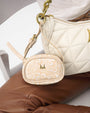 Sophia Micro Bag Charm In Hand Finished Embossed Leather - White