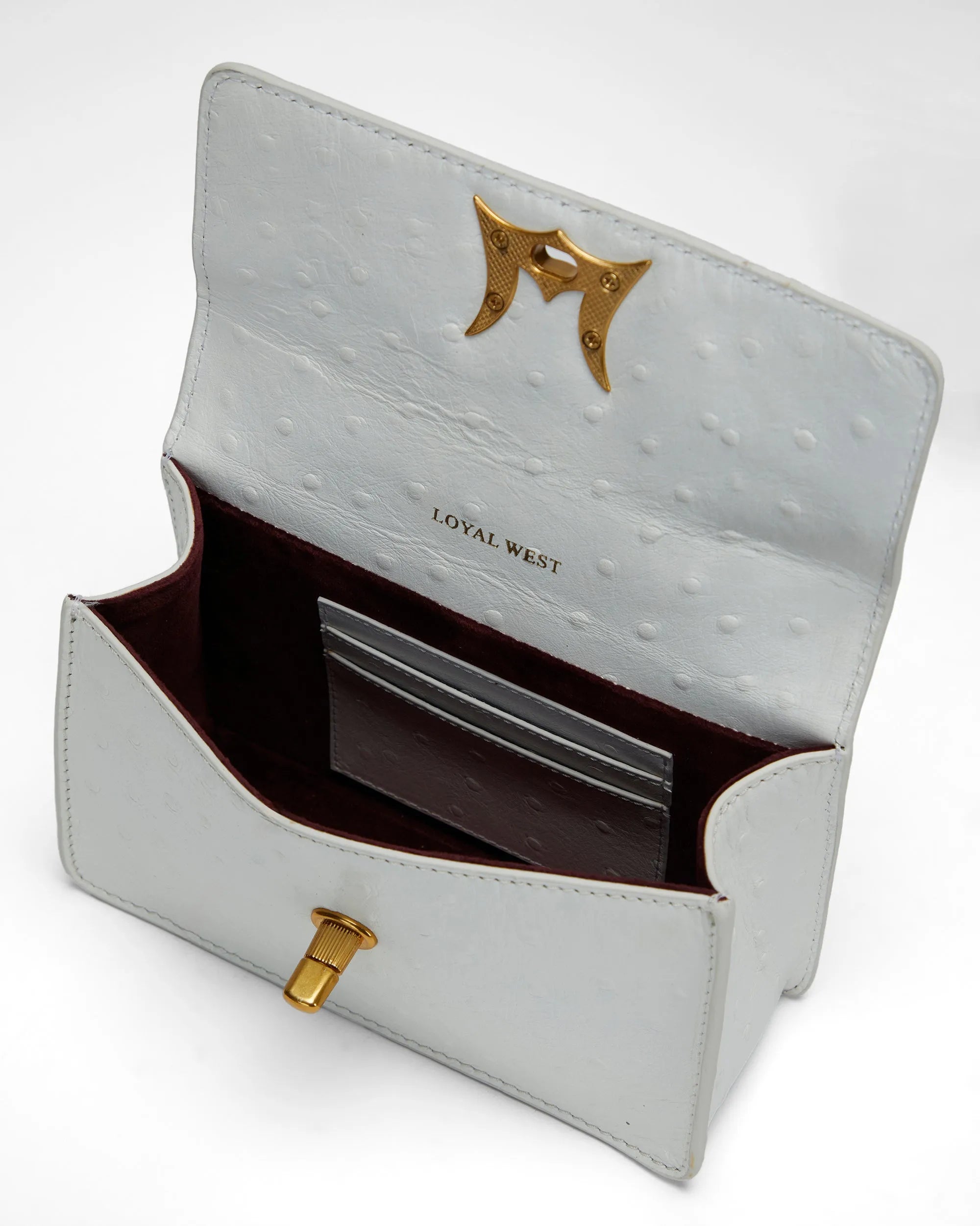 Valencia Ostrich Leather Bag - White
