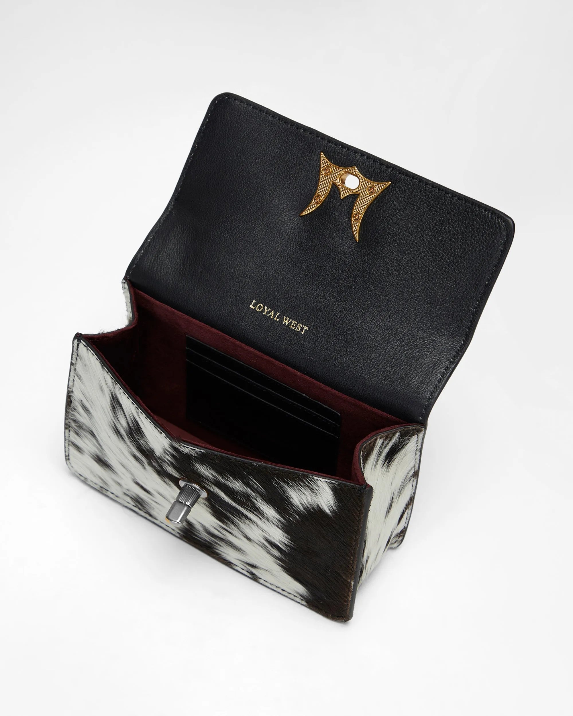 Valencia Leather Bag - Black &amp; White Cowhide