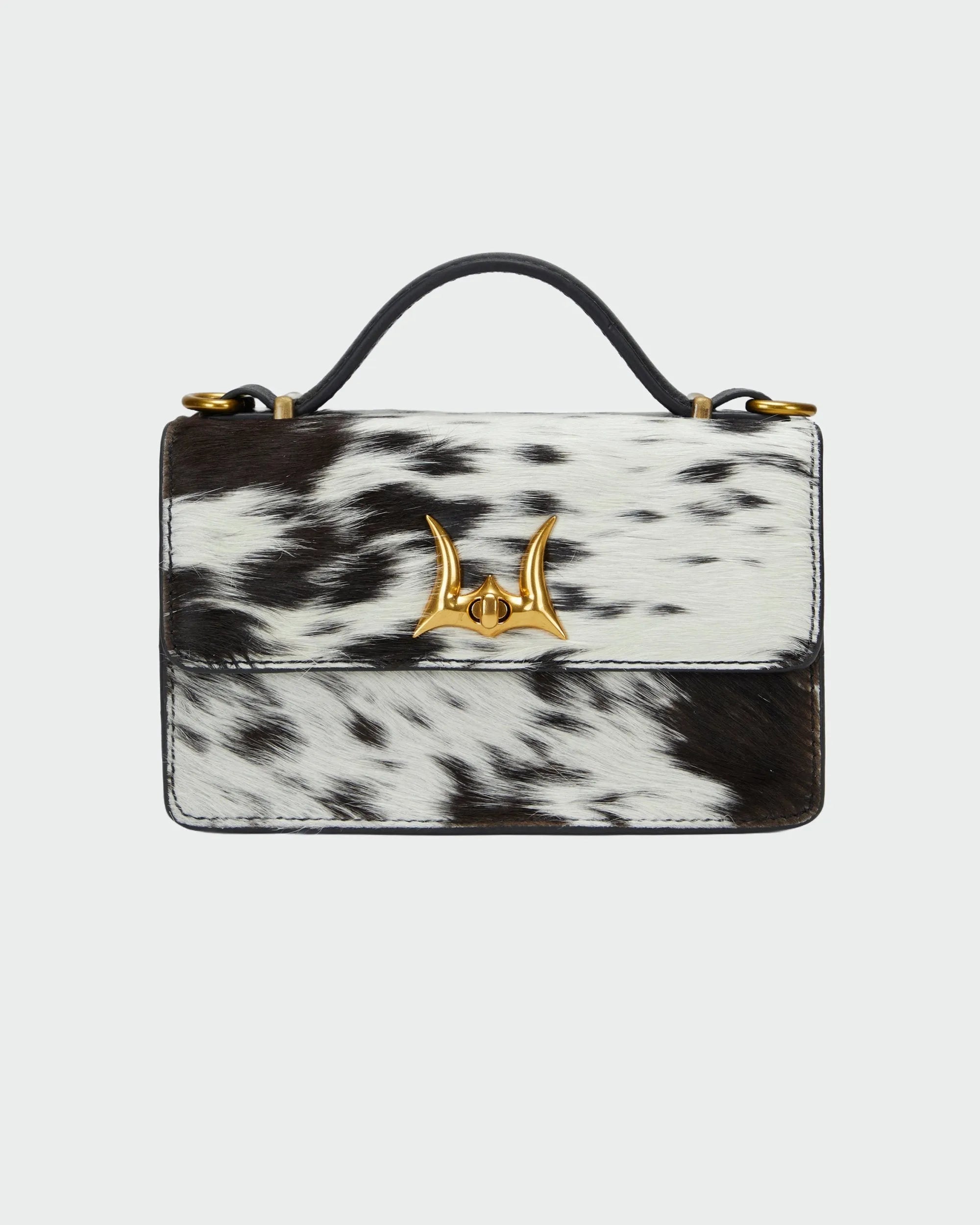 Valencia Leather Bag - Black &amp; White Cowhide