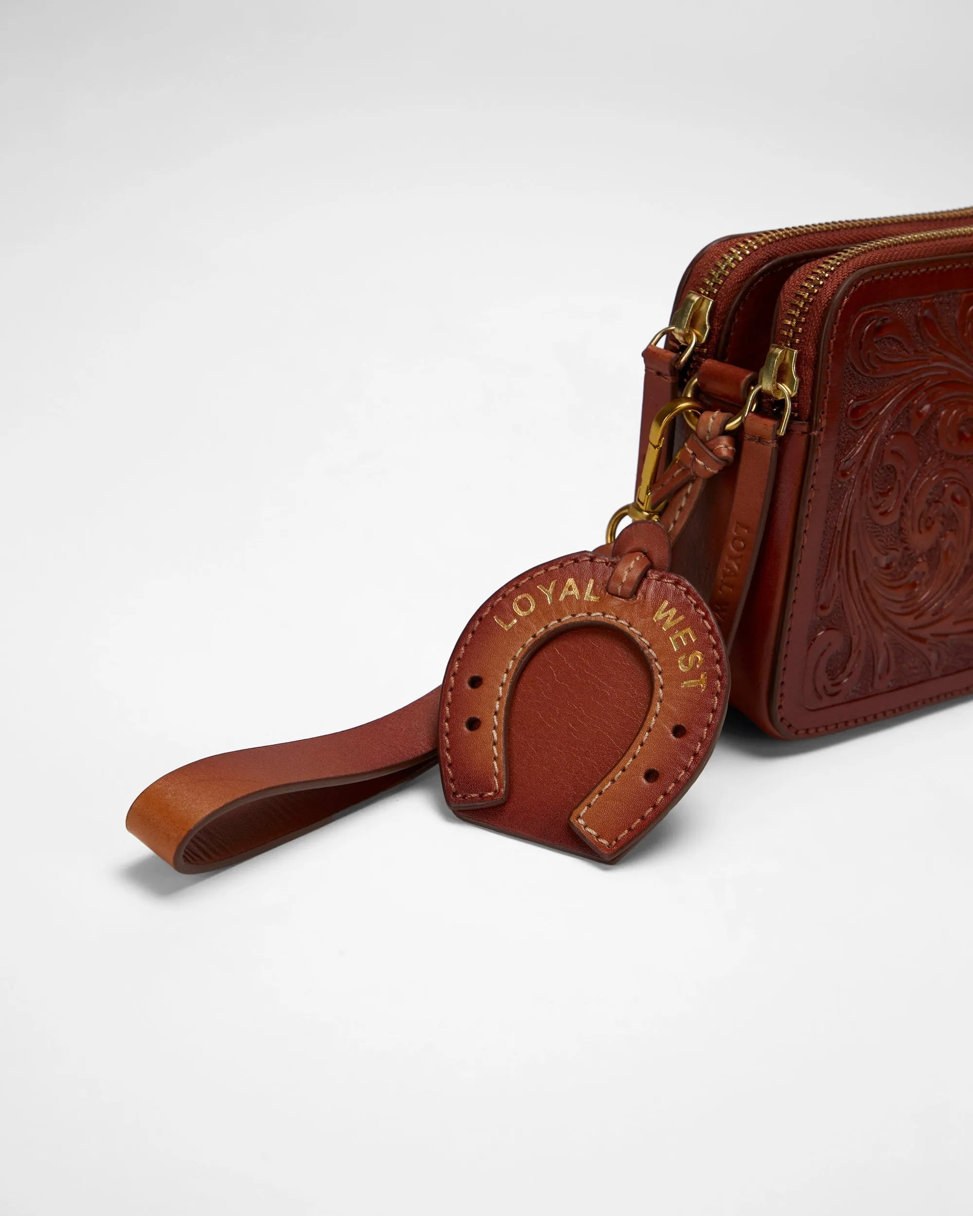Shell Mini Purse In Handtooled Leather