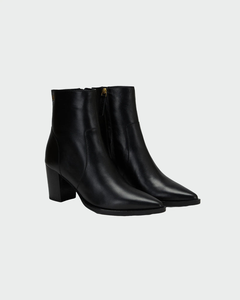 Pointed Leather Booties