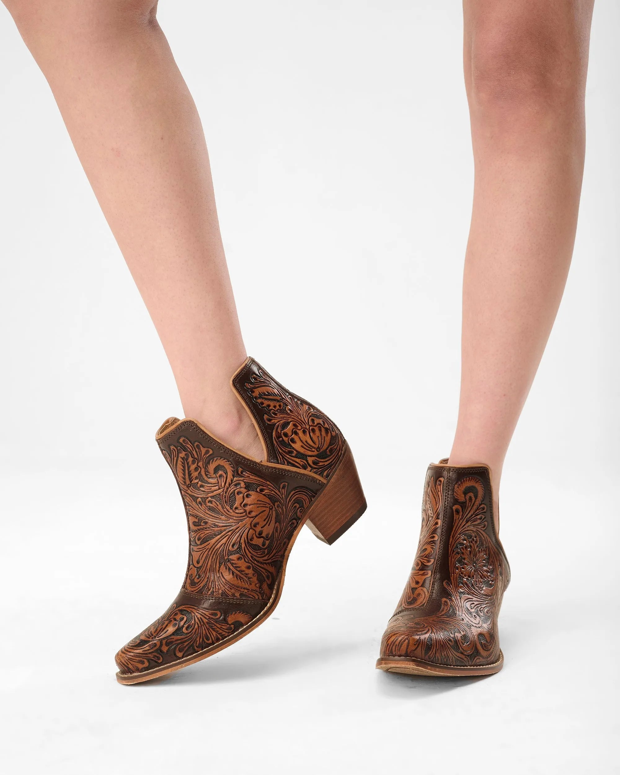 Loyal West X Myra Handtooled Booties - Tan