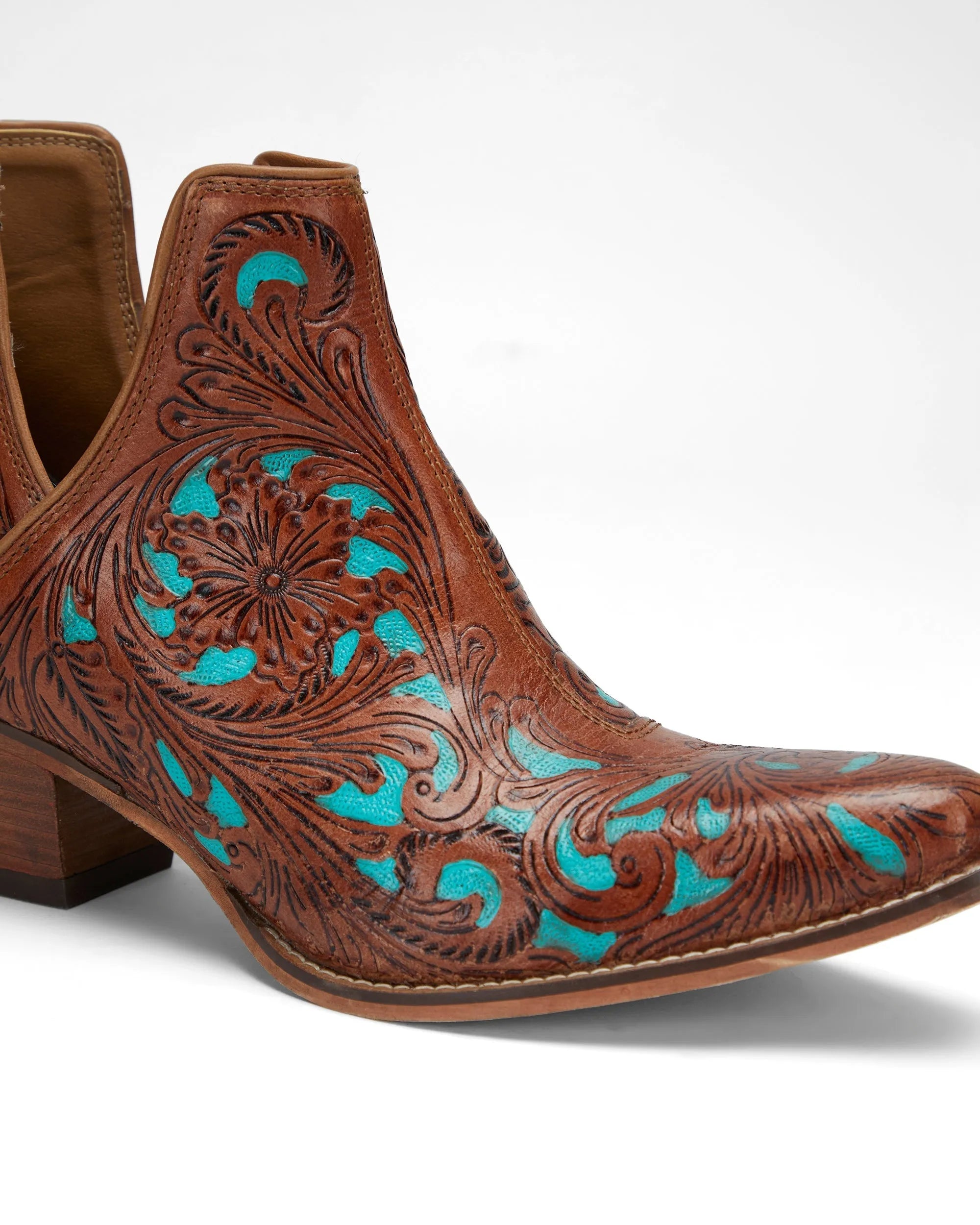 Loyal West X Myra Handtooled Booties - Turquoise