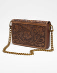 The LW On The Go Mini Chain Bag- In Handtooled Leather