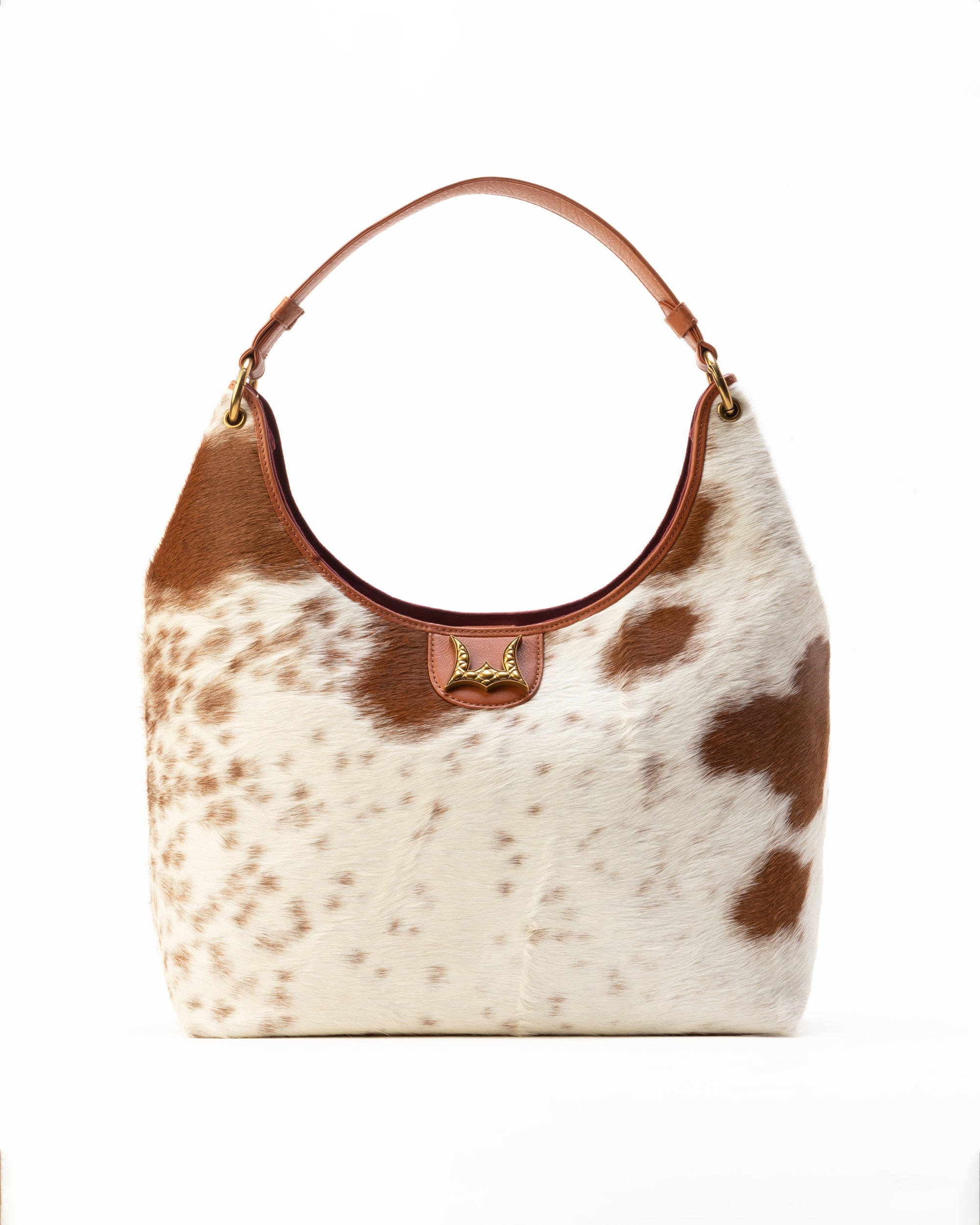 LW Large Purse - In Brown &amp; White Cowhide &amp; Calfskin